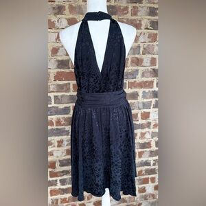 🦋 Anthropologie Black Halter Dress
